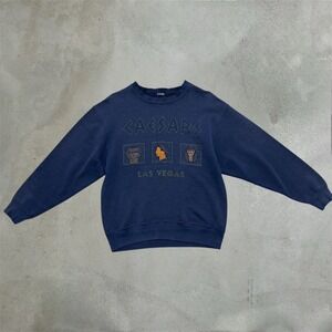 Vintage Caesars Palace Las Vegas Sweatshirt Navy Blue Graphic Crewneck